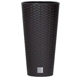 Горщик для квiтiв Prosperplast Rato тубус, з вкладишем 2 в 1, 400 мм, коричневий (77968-440)