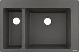 Кухонна мийка Hansgrohe S510-F635 770x510 на дві чаші 180/450 Stonegrey 43315290, Сірий