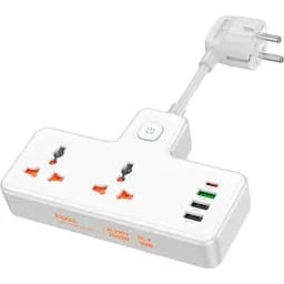 Сетевой удлинитель Hoco AC12 Reise 2-Position Expansion Socket (PD30W/1C3A) White