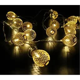 Гірлянда-нитка (String-Lights) Металеві кульки 20WW-1, внутрішня, провід прозорий, 2м (Білий-теплий) UT785623