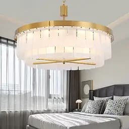 Подвесная люстра с акриловыми матовыми пластинами в 2-х размерах Ст. MJ 221 AB | Line F