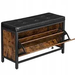 Тумба для взуття Leobert Fenster з м'яким сидінням коричнева