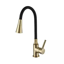 Змішувач для кухні Frap з гнучким виливом аератор 2 режими F4044-3 Золотий