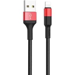 Кабель Hoco X26 Xpress Lightning 1m black red