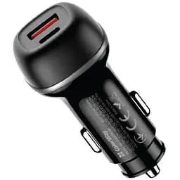 Зарядний пристрій ColorWay USB-C PD45W + USB QC3.0 car adapter (CW-CHA067PD-BK)