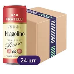 Упаковка вина игристого Fratelli Fragolino Rosso красного полусладкого 7.92 л (0.33 л х 24 шт.)