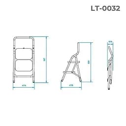 Драбина сталева Intertool висота 895 мм х 2 ступені 380 х 260 мм LT-0032 - мініатюра 7