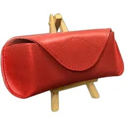 Кожаный чехол для очков BlankNote с клапаном на магните Красный Краст