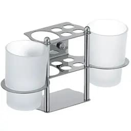 Підставка для щіток і пасти з двома склянками Zerix LR103 ZX2632 хром