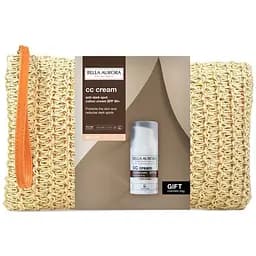 Набір Bella Aurora: CC-крем від пігментних плям SPF50+  середній відтінок, 30 мл та косметичка