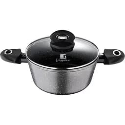 Кастрюля Bergner с крышкой 3.1 л 22х10 см черная (BG-32021-MBG)