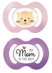 Пустышка силиконовая Baby-Nova, симметрическая, 6-18 мес., розовый с фиолетовым, 2шт (3962016)