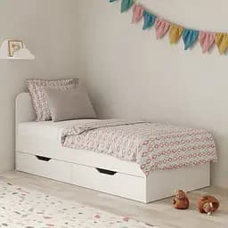 Ліжко односпальне MebelStar Лілу з ящиками 90x200 см Аляска білий (MBS-1303)