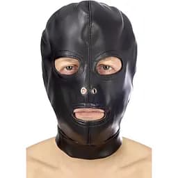 Капюшон для БДСМ с открытыми глазами и ртом Fetish Tentation Open mouth and eyes