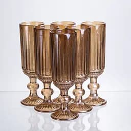 Набор бокалов для шампанского 6 штук по 160 мл янтарный HP-19-244 прозрачный бокал для игристого вина Yiwu HP-19-244