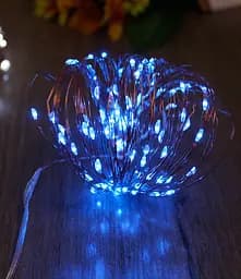 Гірлянда Роса Нитка 100 LED на батарейках 10 м Синій - мініатюра 2