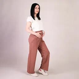 Стильні штани для вагітних дівчат двонитка розмір 58/60 (5XL/6XL) Tiana Коричневий
