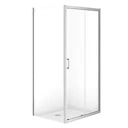 Душевая кабина Cersanit Brasco 100x80 см прямоугольная раздвижная прозрачное стекло без поддона хром S168-013, прозрачный, хром