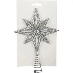 Ялинкова верхівка Mica Decorations Зірка пластикова 20 см пастель срібляста (1181249)