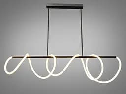 Люстра стельова LED Diasha 9752-L1500BHR Роплайт, 48W, чорний, регульована висота, для вітальні, кухні, офісу - мініатюра 2