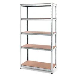 Стелаж металевий БОНА-32 150х70х30 см 5 полиць МДФ Цинк