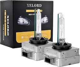 Змінні лампи для фар D3S XELORD HID Xenon 6000K Diamond White 12V з металевою основою для стінтів.