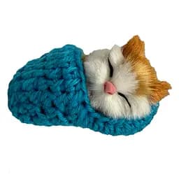 Дитячий антистрес "Котик спить у в'язаній тапочці" Bambi MM418(Blue)