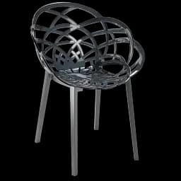 Крісло Papatya Flora, прозоро-димчасте сидіння, низ антрацит (285858)