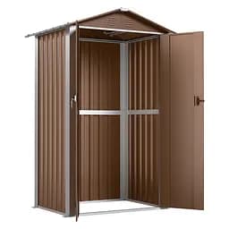 Хозблок-сарай металлический DS-01 с двускатной крышей 185х120х90 см Коричневый