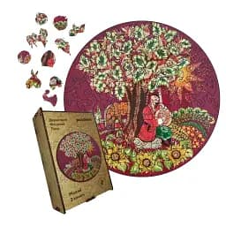 Деревянный пазл Петриковский Роспись Мамай Анны Олейник, А2, Деревянная коробка 300+ элементов