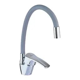 Змішувач для кухні Zerix YUB 279 із сірим гнучким виливом ZX4654 Хром