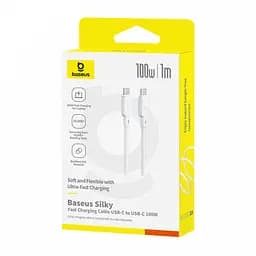 Кабель Baseus Silky Series Fast Charging Cable Type-C to Type-C 100W 1m White - мініатюра 2
