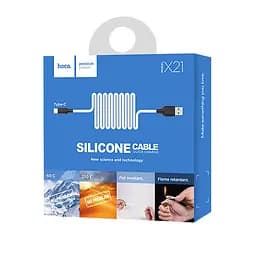 Кабель Hoco X21 Silicone Type-c charging cable Чорний Білий - мініатюра 2