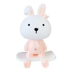 Нічник дитячий «Зайчик на скейті» Mega Zayka MGZ-1407(Pink) живлення від USB