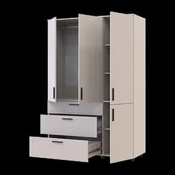 Шафа для одягу Doros Торн Кашемір 3 ДСП/3Ш (штанга) 135х51.6х200 (44900497) - мініатюра 3