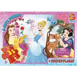 Дитячий пазл класичний G-Toys Принцеси Дісней постер 35 елементів (PD83)