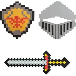 Піксельна м'яка зброя Devilon меч, шолом, щит (518202)