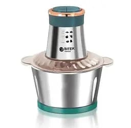 Измельчитель для кухни, измельчитель чоппер кухонный, блендер для мяса с металической чашей Bitek 1500 Вт  Chopper Зелёний 