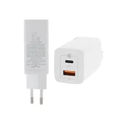 Блок зарядний адаптер Baseus GaN Lite 65 W 2 порти USB + Type-C (CCGAN2L-B02) білий - мініатюра 5