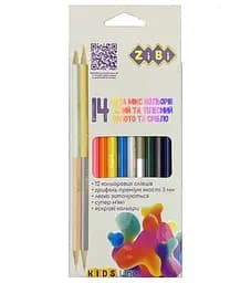 Олівці кольорові, 14 кольорів (10 стандарт, 2 двосторонні), трикутний корпус