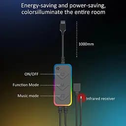 Настільна LED лампа RGB 5V Panel 1 Bluetooth dual pack USB interface with app Black - мініатюра 5