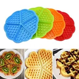 Силіконова форма для випічки вафель Серце, Kitchen Master Помаранчевий 86189