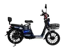 Электровелосипед двухместный Corso Atlant (800W,48V,20Ah) + корзина синий