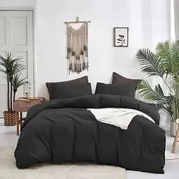 Простынь на резинке 180х200 см бязь черного цвета 327802