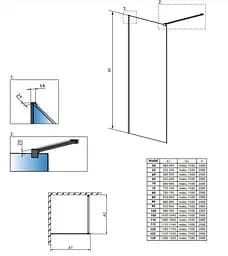 Душова перегородка Radaway Modo X Black II Frame 75 см 389275-54-56 - мініатюра 2