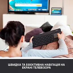 Клавіатура Logitech K400 Plus Touch Wireless Black UA (920-007145) [81156] - мініатюра 4