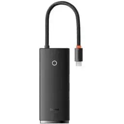 Концентратор Baseus USB-C 6-in-1 HDMI + 2xUSB 3.0 + PD + SD/TF black (WKQX050101)