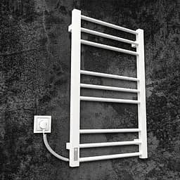 Електрична рушникосушарка Kosser Степ 800x500 EL тайм. білий ДСТ02ELW, Білий матовий, Ліве