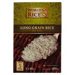 Рис World's rice В'єтнамський, 400 г (5 пакетів по 80 г) (476244)