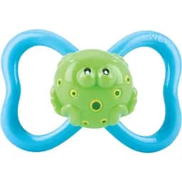 Пустушка Nuby Веселі жучки анатомічна 0-6 міс. зелена з блакитним (5807SFSNaquafrog)